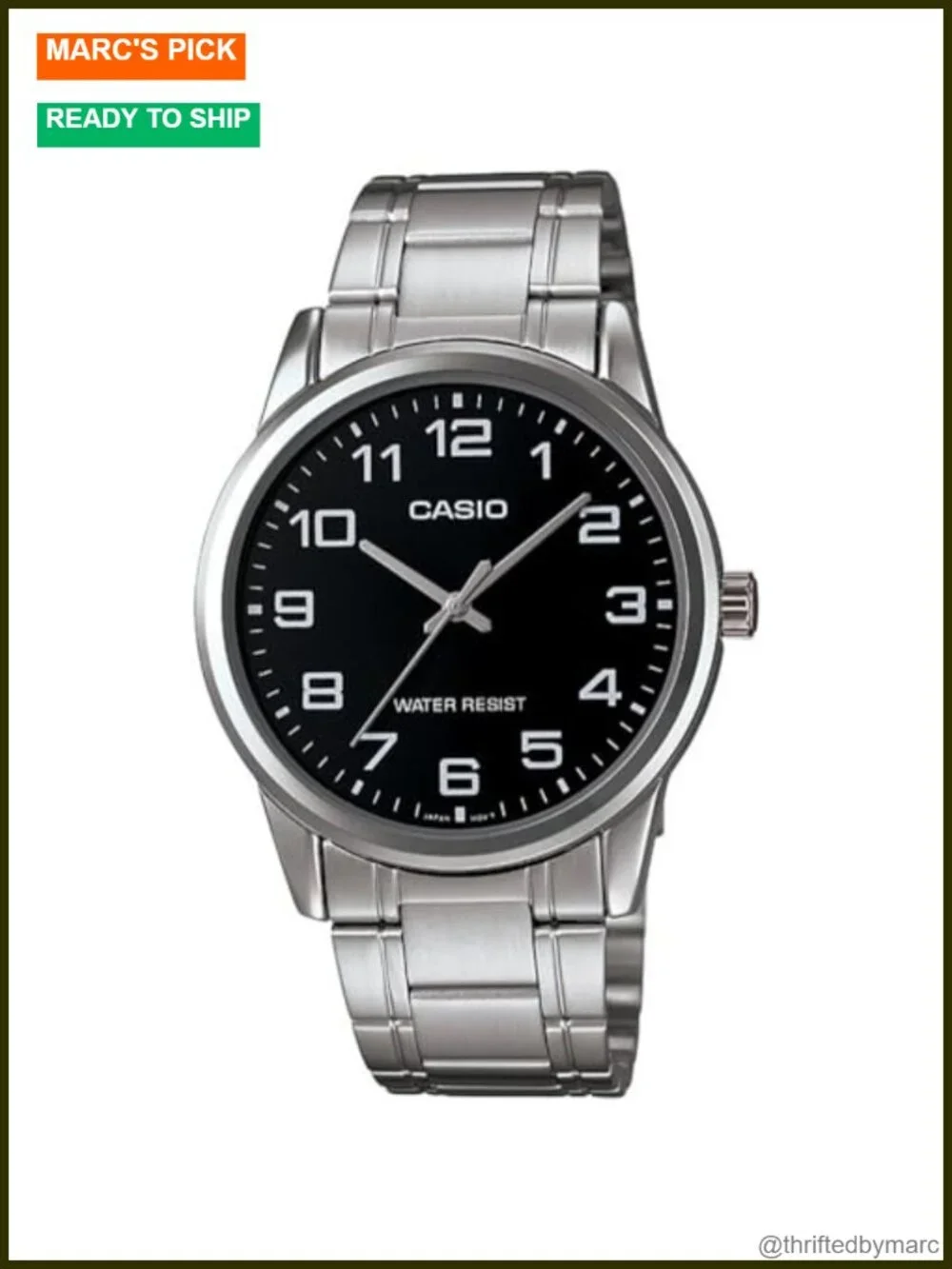Standard Stainless Steel Easy Reader Black Dial Watch
